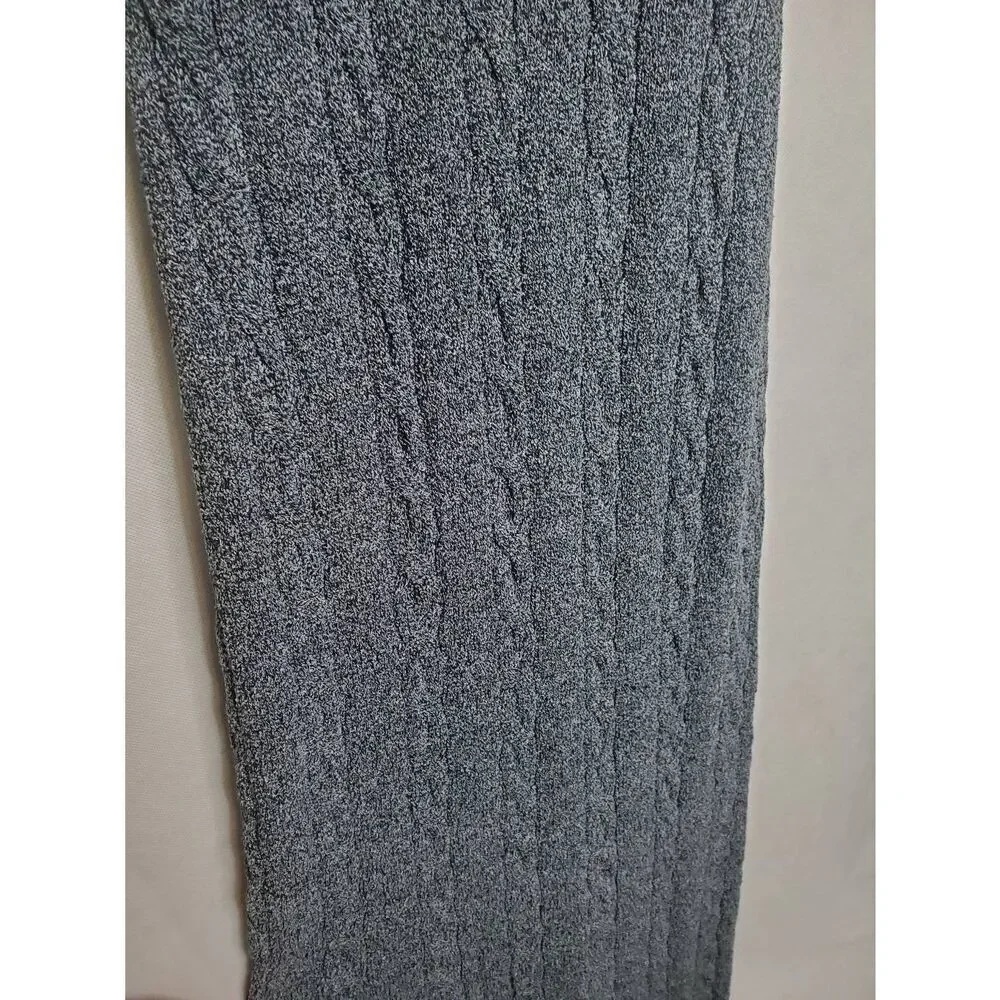 Rumored Lakeville Cable Knit Scoop Neck Racerback Maxi Dress in Smoke Heather